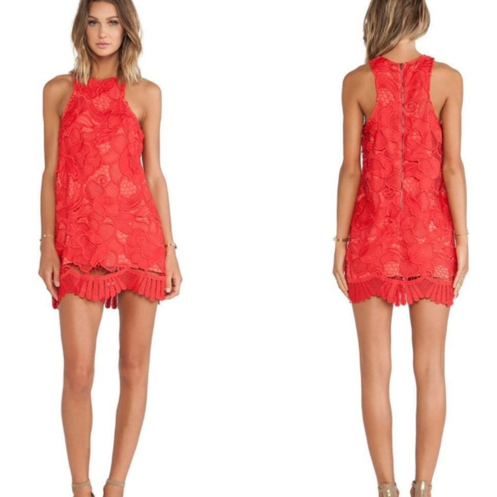 Lovers + Friends Caspian Shift Dress in Coral, Size Small